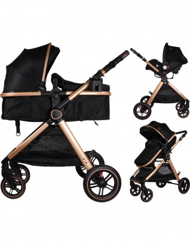 Ding - 3-in-1 Stroller - Liam - Black/Black